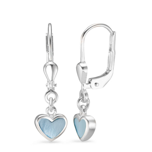 Pendientes Plata Rodio plateado Madre perla Corazón