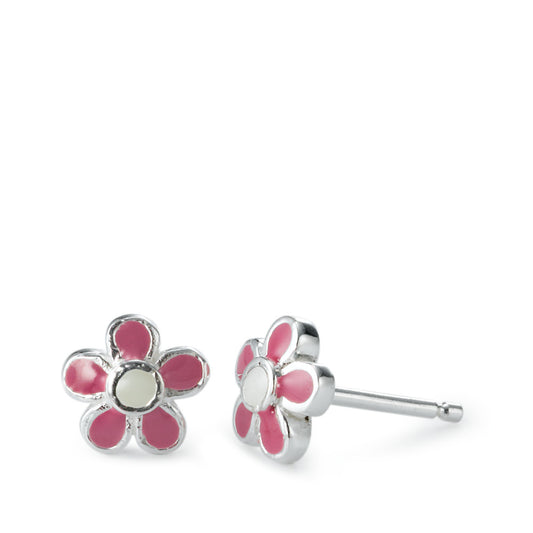 Pendientes Plata Rodio plateado Flor Ø8 mm