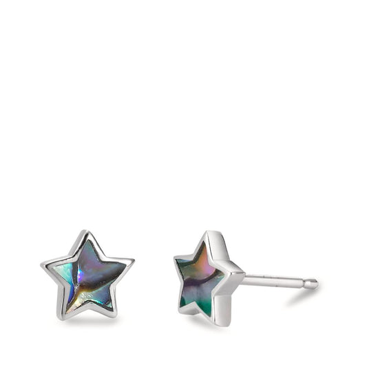 Pendientes Plata Abulón estrella Ø8 mm