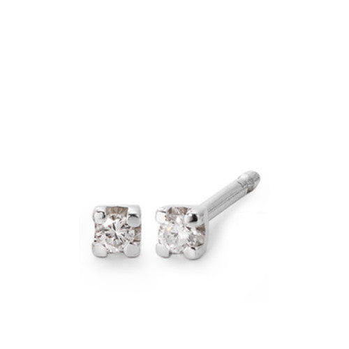 Pendientes 750/oro blanco de 18 quilates Diamante 0.06 ct, 2 piedras, vsi