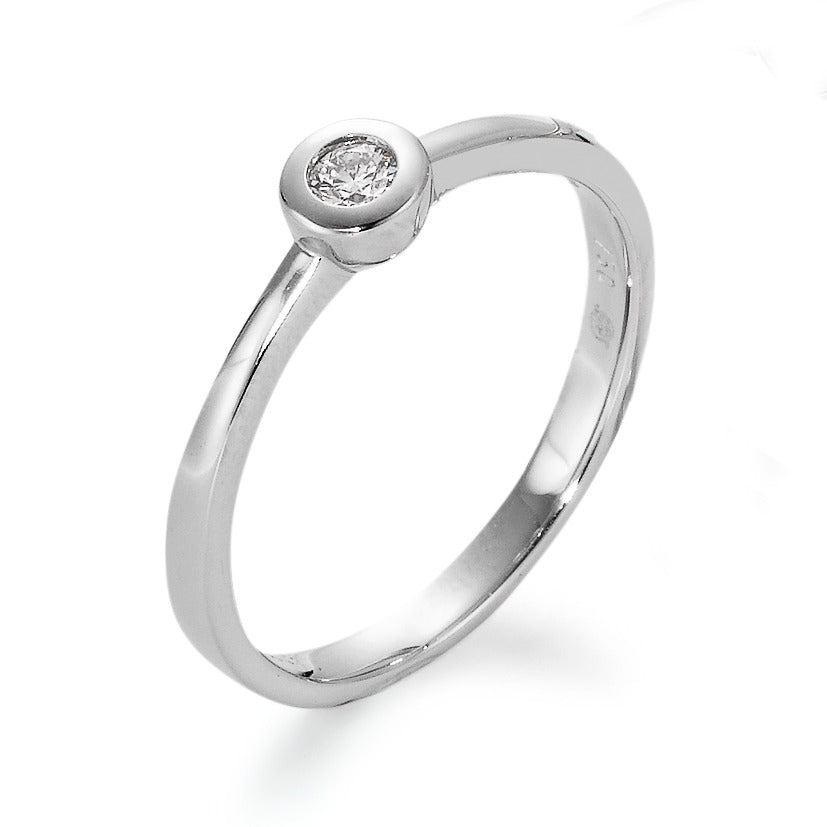 Anillo solitario 750/oro blanco de 18 quilates Diamante blanco, 0.07 ct, [Brillant], w-si