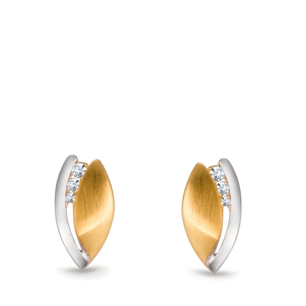 Pendientes 750/oro amarillo de 18 quilates Diamante 0.062 ct, 6 piedras, w-si