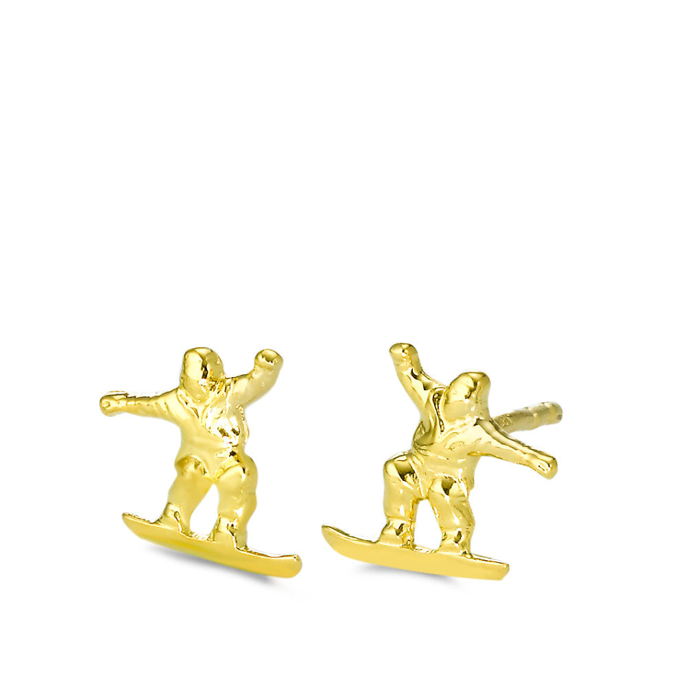 Pendientes 750/oro amarillo de 18 quilates Snowboarding