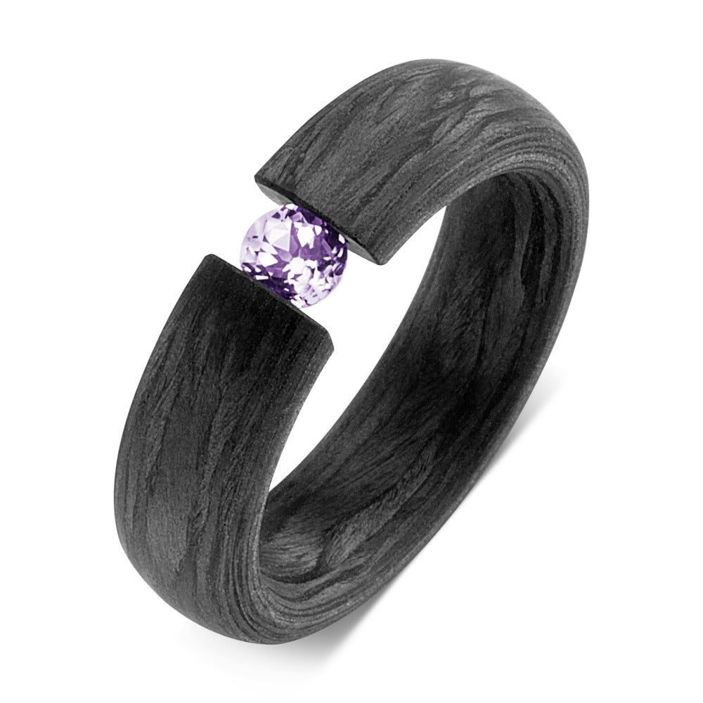 Anillo de dedo Carbón Amatista Violeta