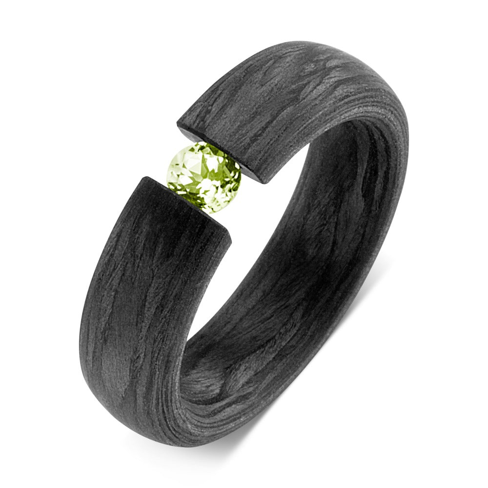 Anillo de dedo Carbón Peridoto verde