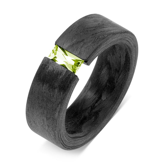 Anillo de dedo Carbón Peridoto verde