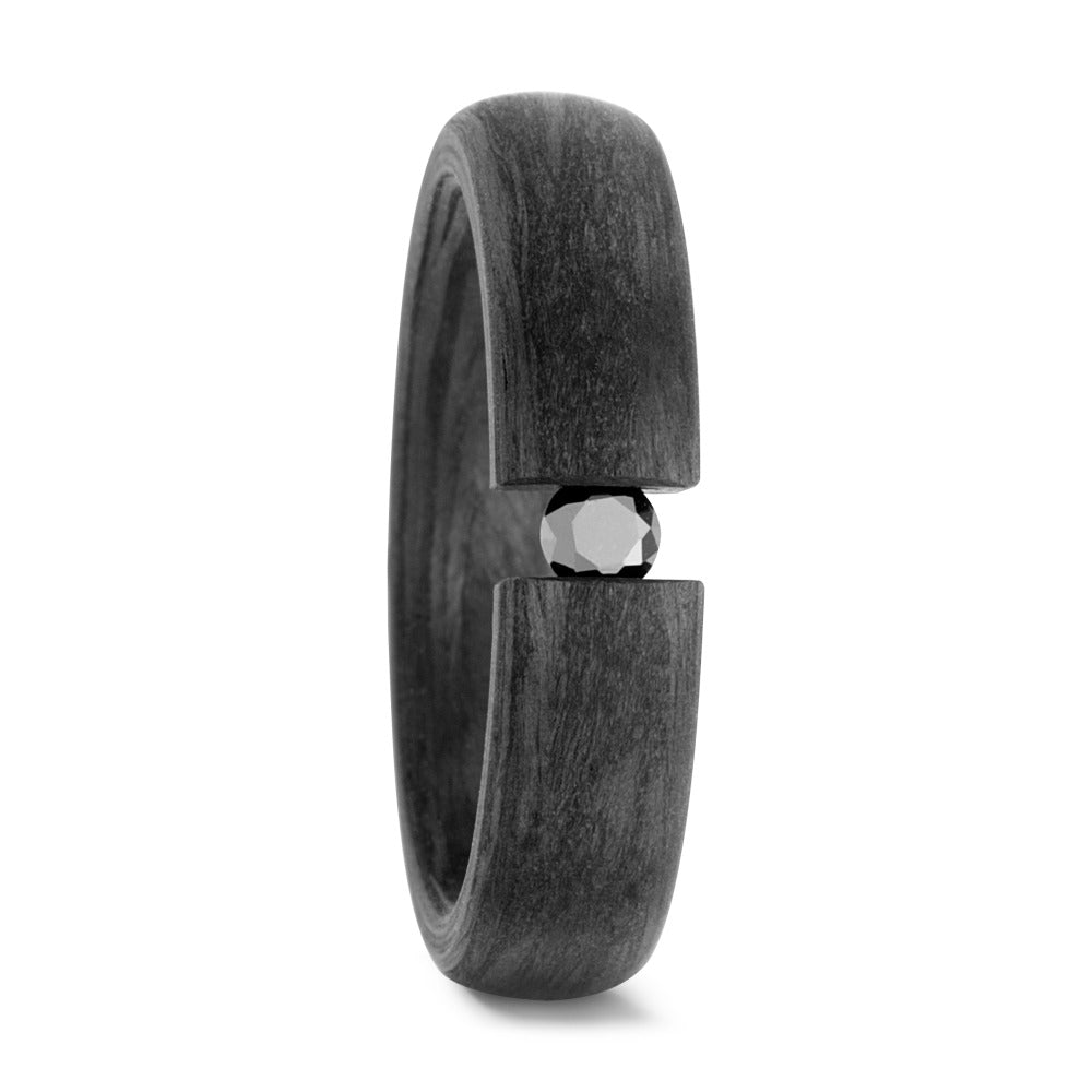 Anillo de dedo Carbón Diamante negro, 0.10 ct, w-si