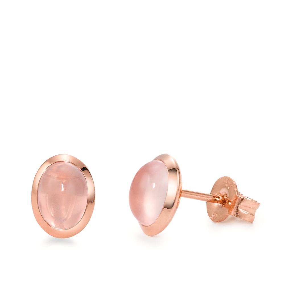 Pendientes 750/oro rosa de 18 quilates Cuarzo rosa 2 piedras