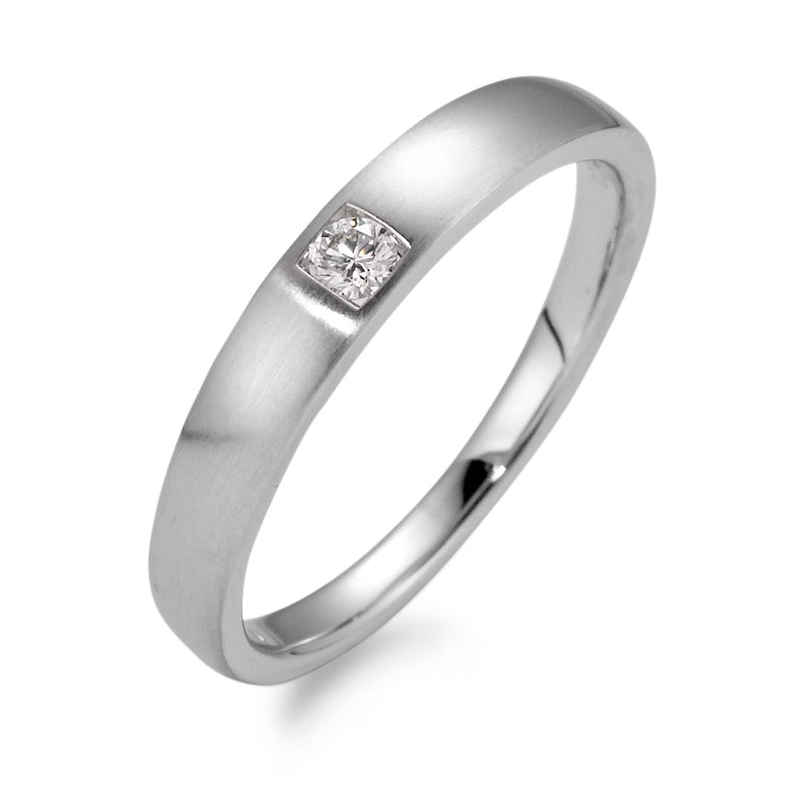 Anillo solitario 750/oro blanco de 18 quilates Diamante blanco, 0.07 ct, [Brillant], w-si