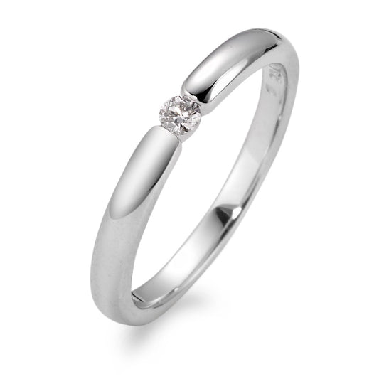 Anillo solitario 750/oro blanco de 18 quilates Diamante blanco, 0.06 ct, [Brillant], w-si