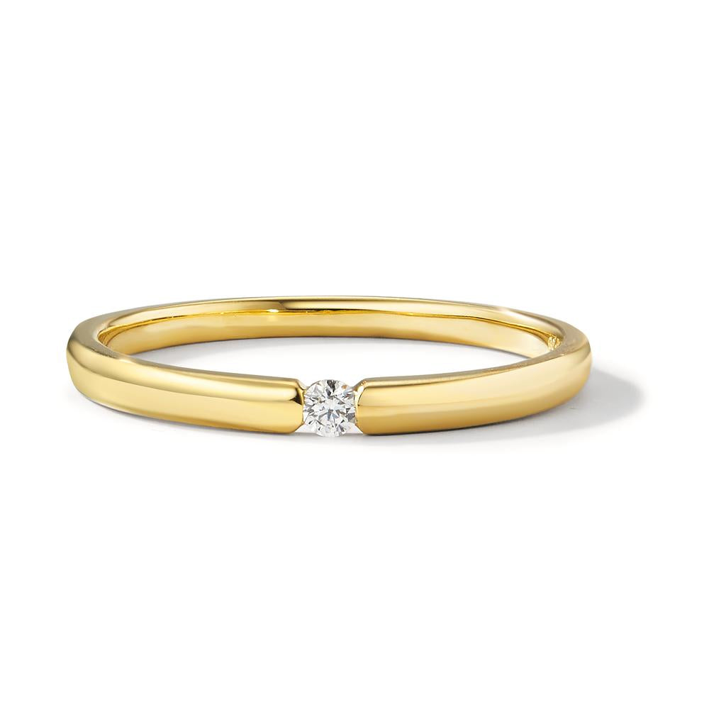 Anillo solitario 750/oro amarillo de 18 quilates Diamante blanco, 0.04 ct, [Brillant], w-si