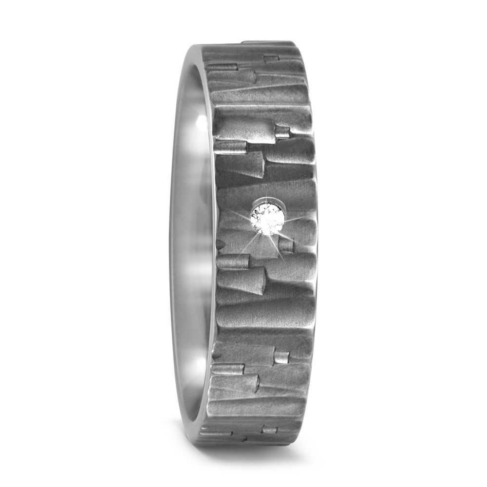 Anillo de pareja Titanio Diamante 0.03 ct, w-si