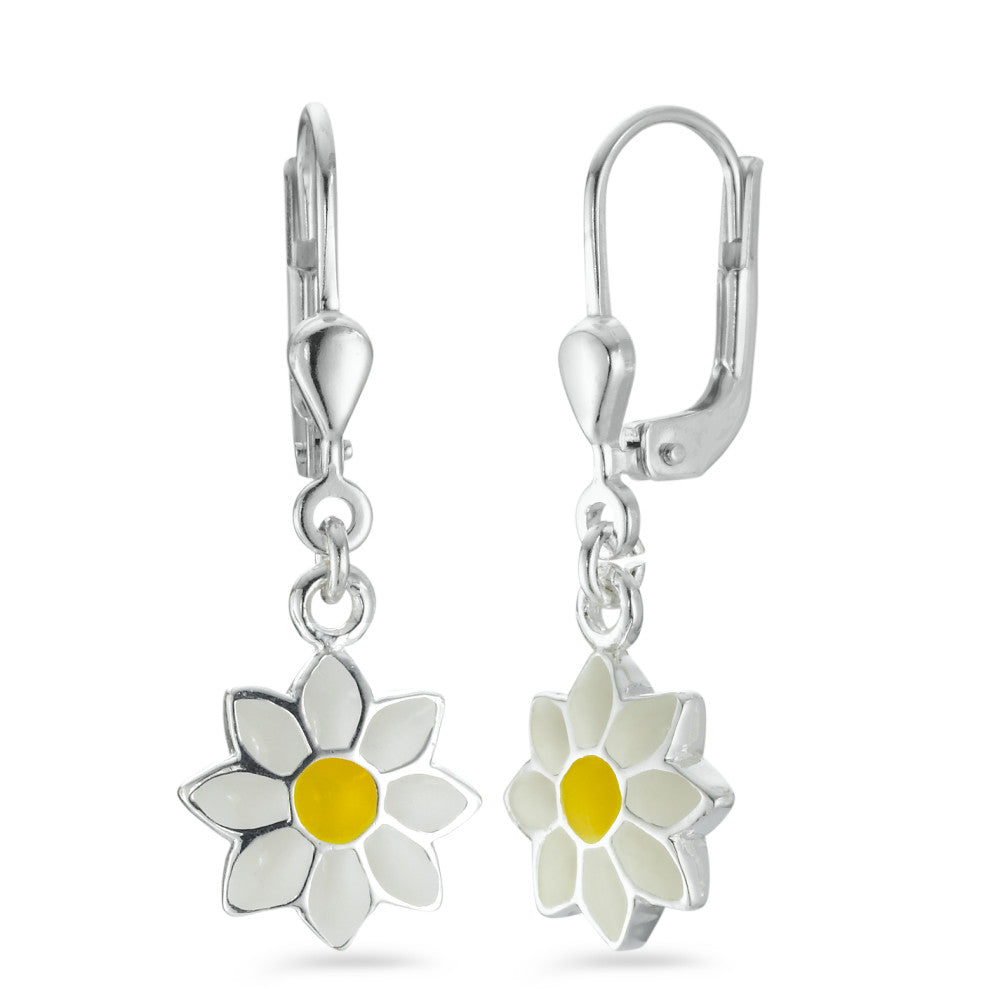 Pendientes Plata Pintado/lacado Flor