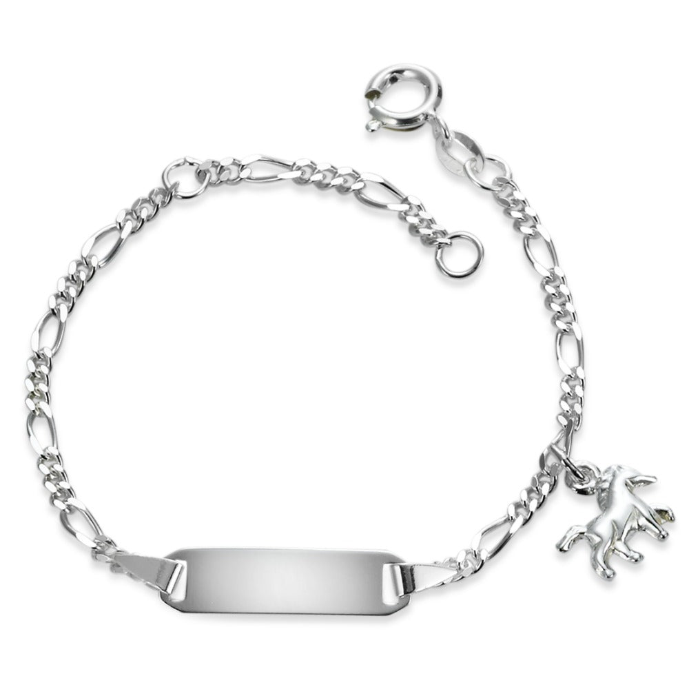 Pulsera grabada Plata Caballo 12-14 cm