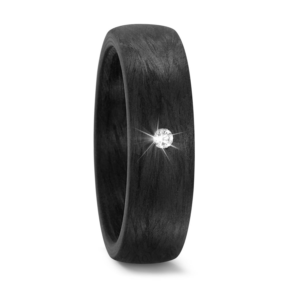 Anillo de dedo Carbón Diamante 0.03 ct, w-si