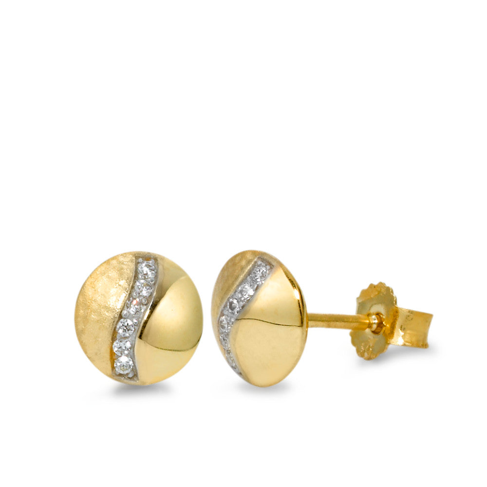 Pendientes Oro amarillo de 375/9K Circonita 12 piedras Ø7 mm