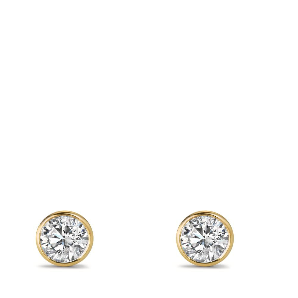 Pendientes Oro amarillo de 375/9K Circonita 2 piedras Ø5.5 mm