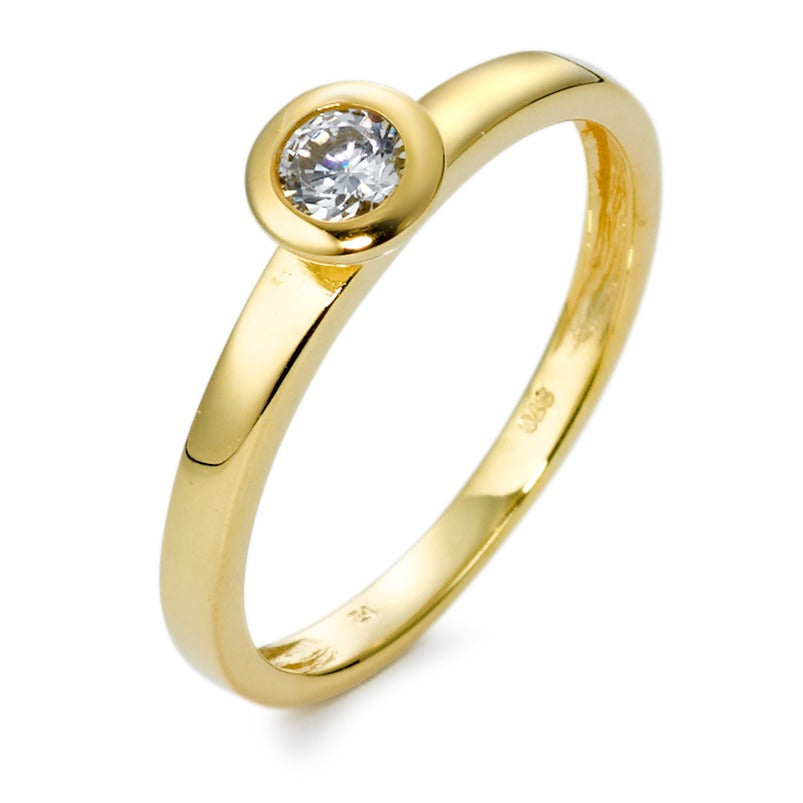 Anillo solitario Oro amarillo de 375/9K Circonita Ø5 mm