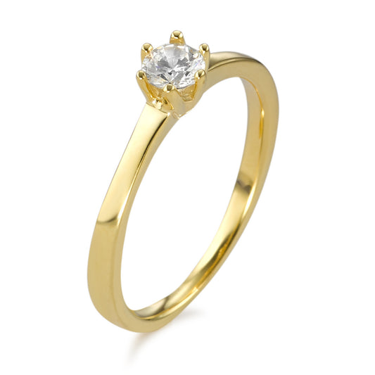 Anillo solitario Oro amarillo de 375/9K Circonita