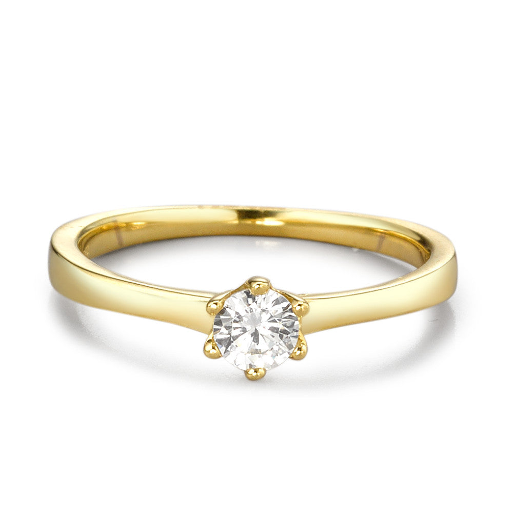 Anillo solitario Oro amarillo de 375/9K Circonita