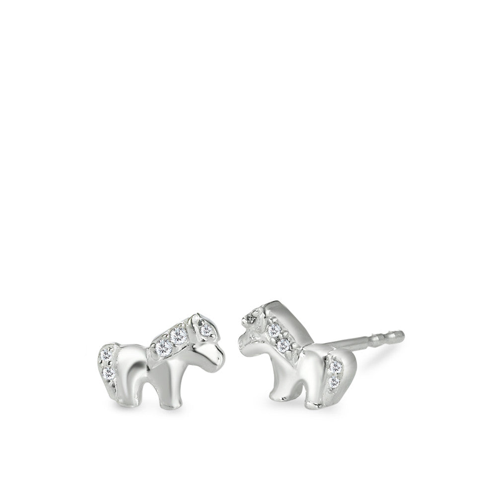 Pendientes Plata Circonita 10 piedras Caballo