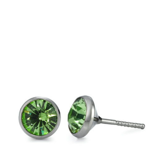 Pendientes Titanio Circonita 2 piedras Ø7.5 mm