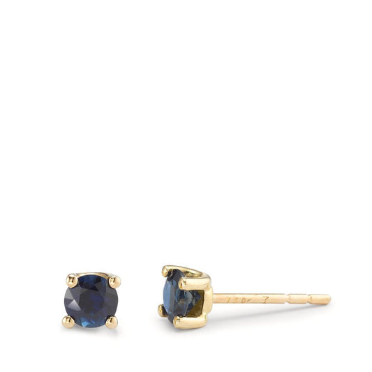 Pendientes 750/oro amarillo de 18 quilates Zafiro 2 piedras Ø4 mm