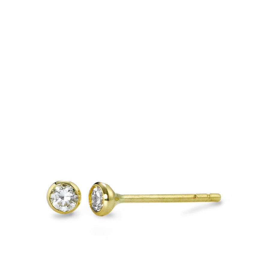 Pendientes 750/oro amarillo de 18 quilates Circonita 2 piedras Ø3 mm