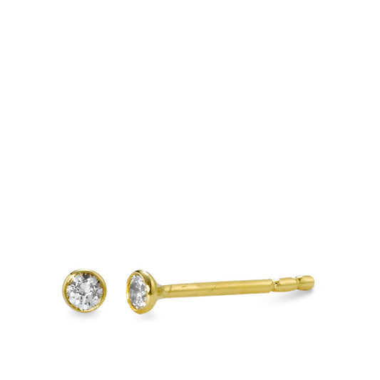 Pendientes 750/oro amarillo de 18 quilates Circonita 2 piedras Ø2.5 mm