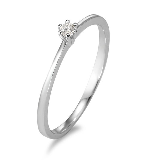 Anillo solitario 750/oro blanco de 18 quilates Diamante 0.05 ct, w-si