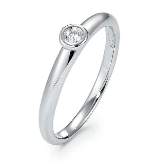 Anillo solitario 750/oro blanco de 18 quilates Diamante 0.05 ct, w-si