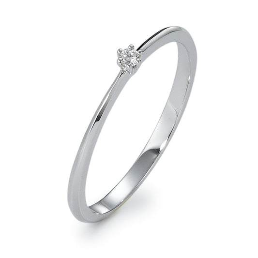 Anillo solitario 750/oro blanco de 18 quilates Diamante 0.03 ct, w-si