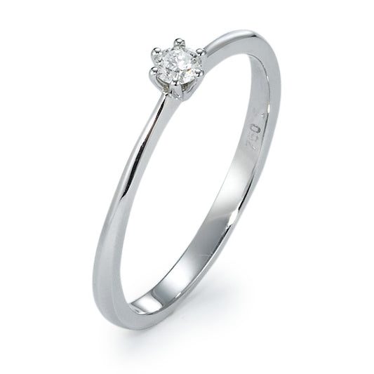 Anillo solitario 750/oro blanco de 18 quilates Diamante 0.11 ct, w-si