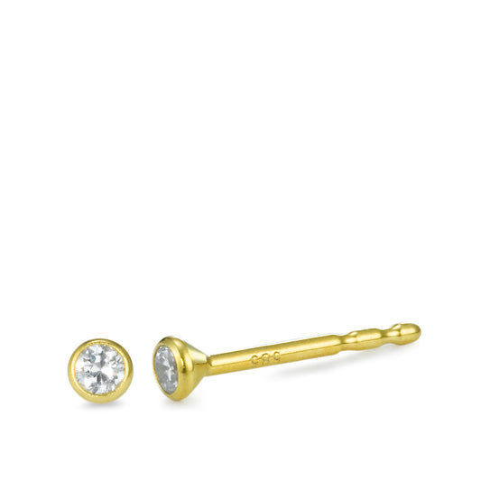 Pendientes Oro amarillo de 585/14 kt. Circonita 2 piedras Ø2.5 mm