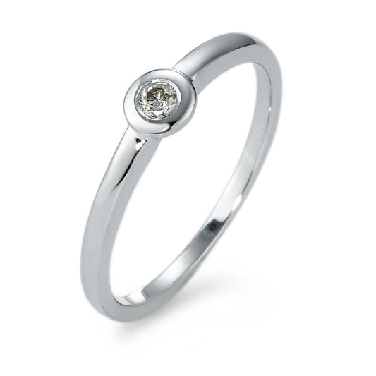 Anillo solitario Oro blanco de 585/14 kt. Diamante 0.05 ct, w-si