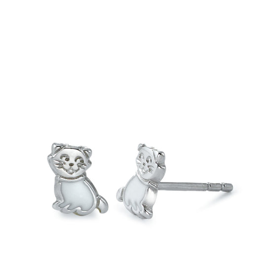 Pendientes Plata Rodio plateado Gato