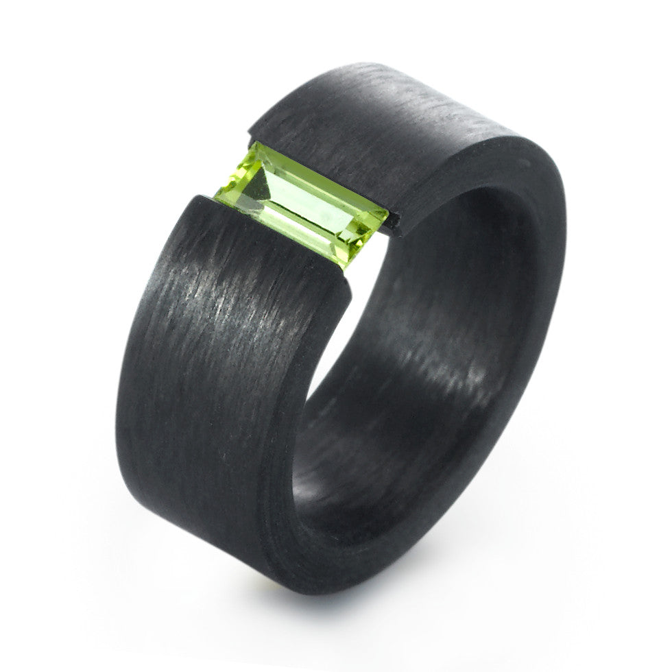 Anillo de dedo Carbón Peridoto