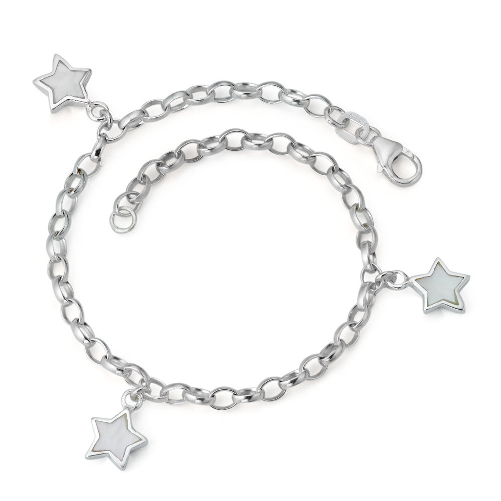 Pulsera Plata Madre perla estrella 18 cm Ø7.5 mm