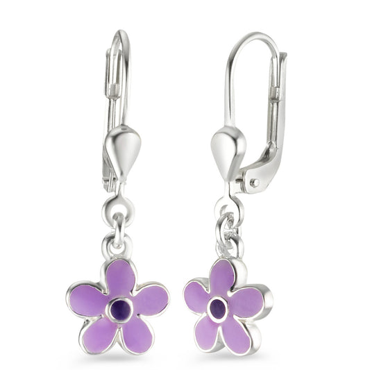 Pendientes Plata Pintado/lacado Flor