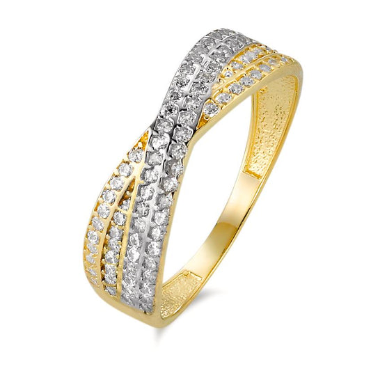 Anillo de dedo Oro amarillo de 375/9K Circonita Bicolor