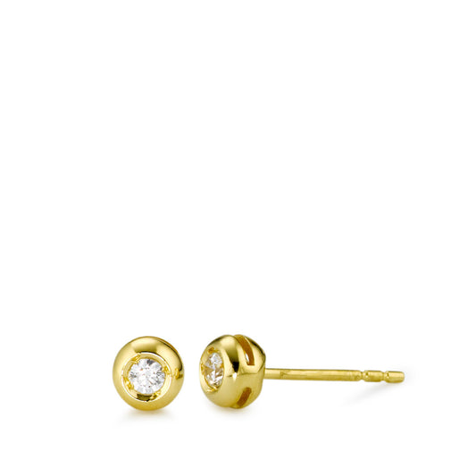 Pendientes 750/oro amarillo de 18 quilates Circonita 2 piedras Ø4.5 mm