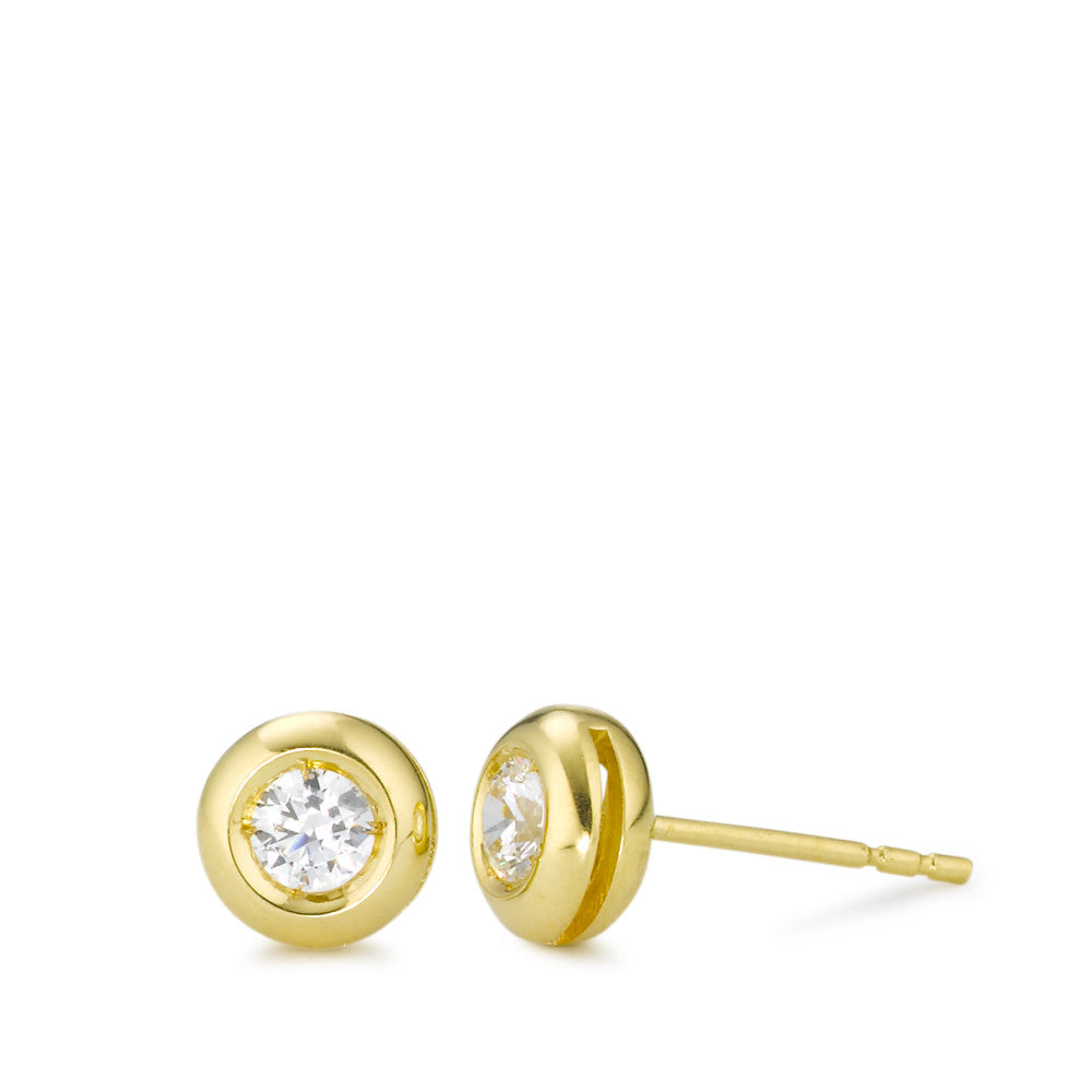 Pendientes 750/oro amarillo de 18 quilates Circonita 2 piedras Ø6.5 mm