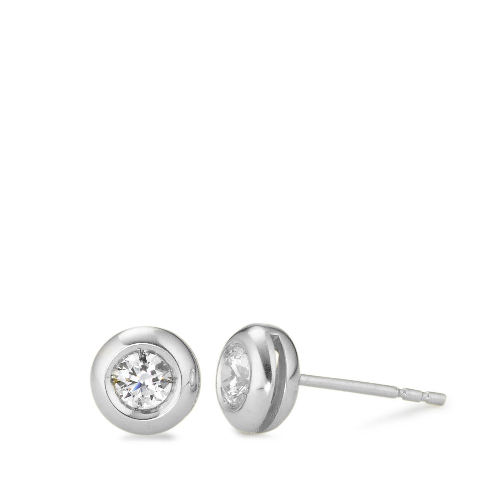 Pendientes 750/oro blanco de 18 quilates Circonita Ø6.5 mm