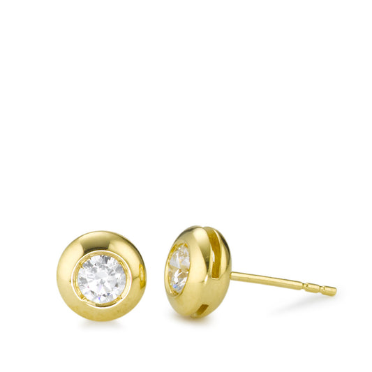 Pendientes 750/oro amarillo de 18 quilates Circonita 2 piedras Ø7.5 mm