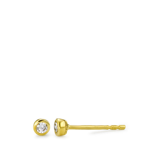 Pendientes 750/oro amarillo de 18 quilates Circonita 2 piedras Ø3 mm