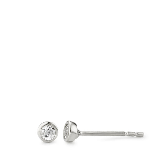 Pendientes 750/oro blanco de 18 quilates Circonita 2 piedras Ø3.5 mm