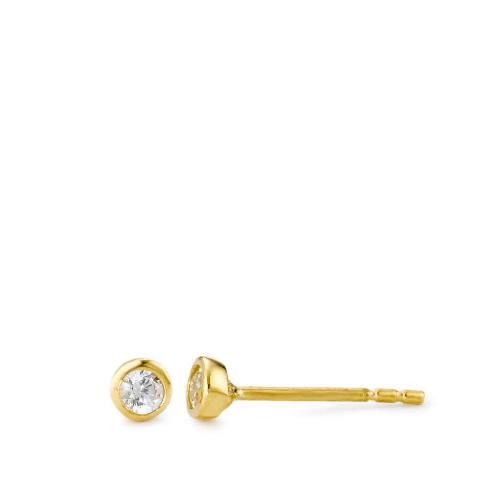 Pendientes 750/oro amarillo de 18 quilates Circonita 2 piedras Ø3.5 mm