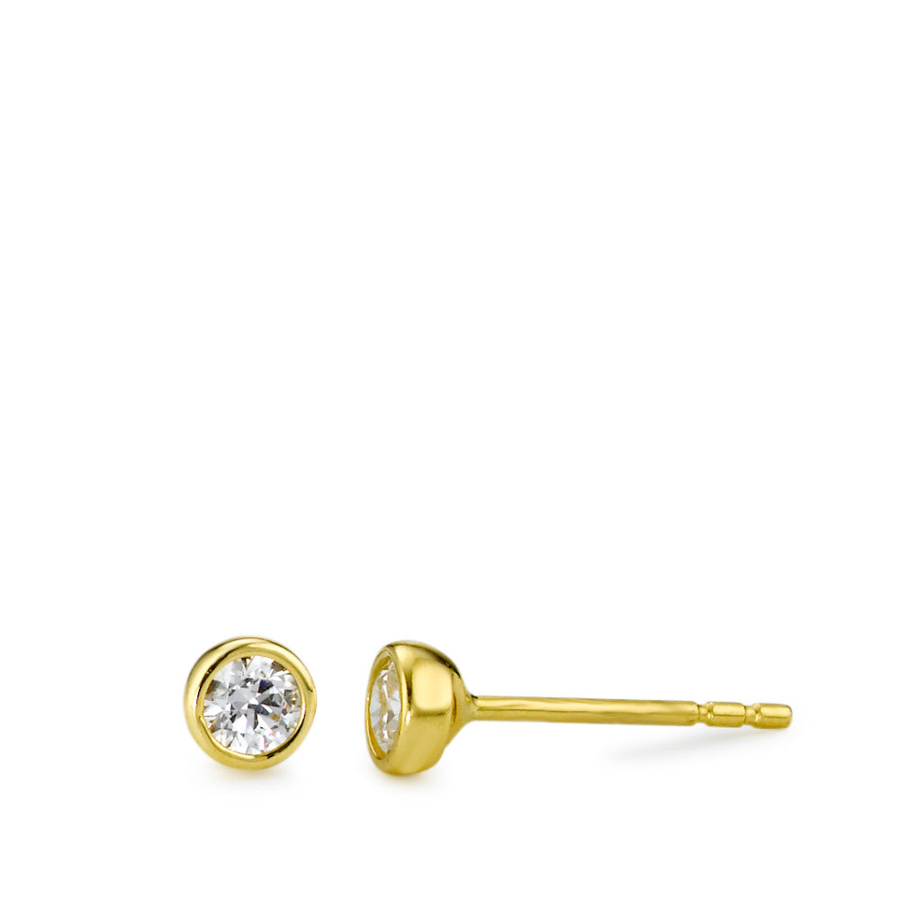 Pendientes 750/oro blanco de 18 quilates Circonita 2 piedras Ø4 mm