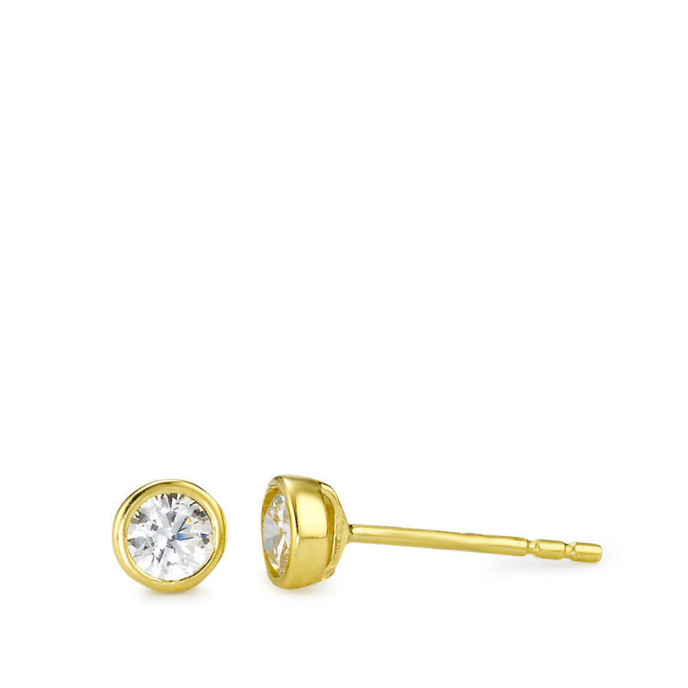 Pendientes 750/oro amarillo de 18 quilates Circonita 2 piedras Ø4.5 mm