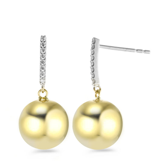 Pendientes 750/oro blanco de 18 quilates, 750/oro amarillo de 18 quilates Circonita 16 piedras